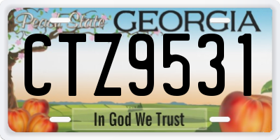 GA license plate CTZ9531
