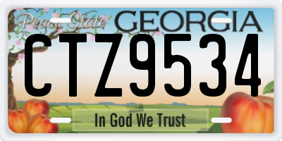 GA license plate CTZ9534