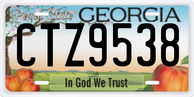 GA license plate CTZ9538