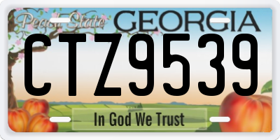 GA license plate CTZ9539
