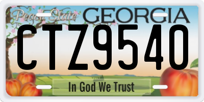 GA license plate CTZ9540