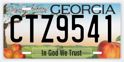 GA license plate CTZ9541