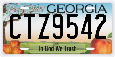 GA license plate CTZ9542