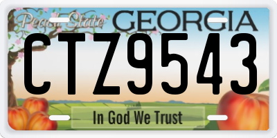 GA license plate CTZ9543