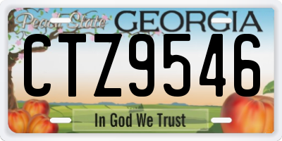 GA license plate CTZ9546