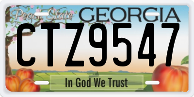 GA license plate CTZ9547