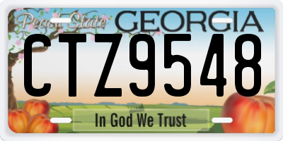 GA license plate CTZ9548