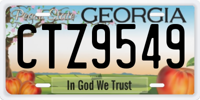 GA license plate CTZ9549