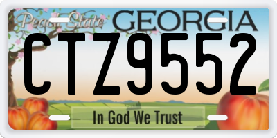 GA license plate CTZ9552