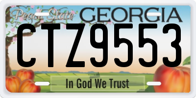 GA license plate CTZ9553