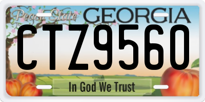 GA license plate CTZ9560
