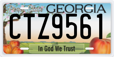 GA license plate CTZ9561