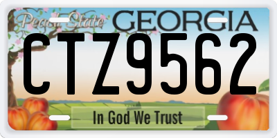 GA license plate CTZ9562