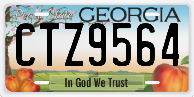 GA license plate CTZ9564