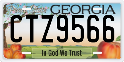 GA license plate CTZ9566