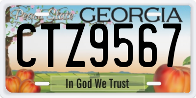 GA license plate CTZ9567