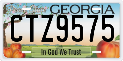 GA license plate CTZ9575