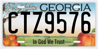GA license plate CTZ9576