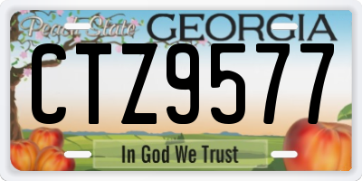 GA license plate CTZ9577