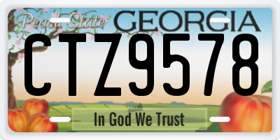 GA license plate CTZ9578