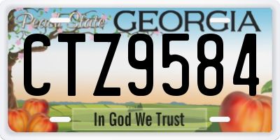 GA license plate CTZ9584