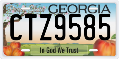 GA license plate CTZ9585