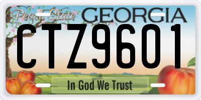 GA license plate CTZ9601