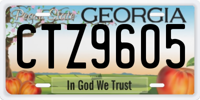 GA license plate CTZ9605