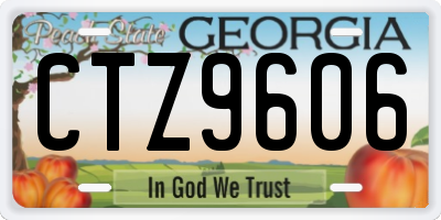 GA license plate CTZ9606