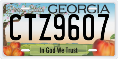 GA license plate CTZ9607