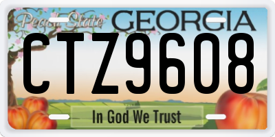 GA license plate CTZ9608