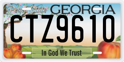 GA license plate CTZ9610