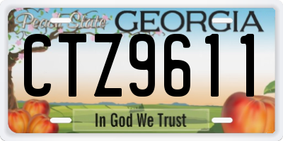 GA license plate CTZ9611