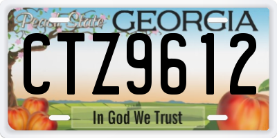 GA license plate CTZ9612