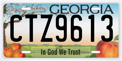 GA license plate CTZ9613
