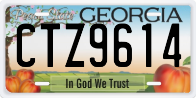 GA license plate CTZ9614