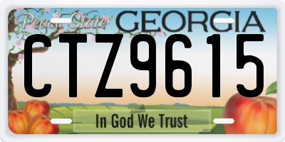 GA license plate CTZ9615