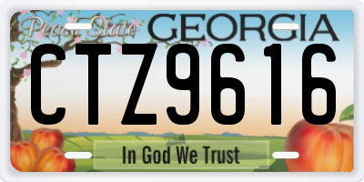 GA license plate CTZ9616