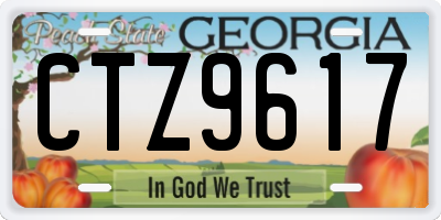 GA license plate CTZ9617