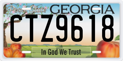 GA license plate CTZ9618