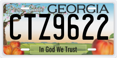 GA license plate CTZ9622