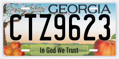 GA license plate CTZ9623
