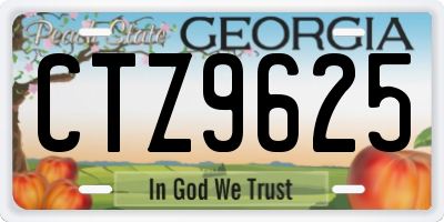 GA license plate CTZ9625