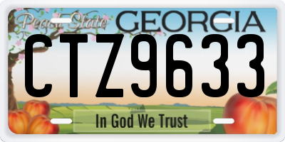 GA license plate CTZ9633