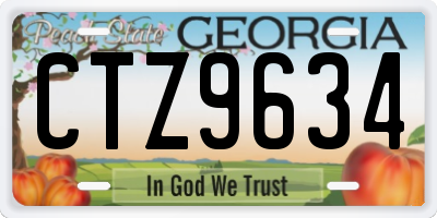 GA license plate CTZ9634