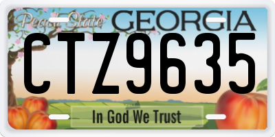 GA license plate CTZ9635