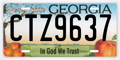 GA license plate CTZ9637