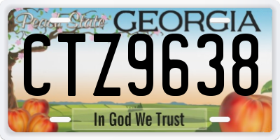 GA license plate CTZ9638