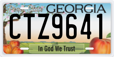 GA license plate CTZ9641