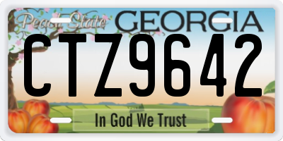 GA license plate CTZ9642